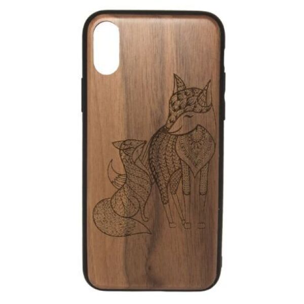 

Чехлы для мобильных телефонов CASE, Накладка CASE Wood для Apple iPhone X (грецкий орех, лис)