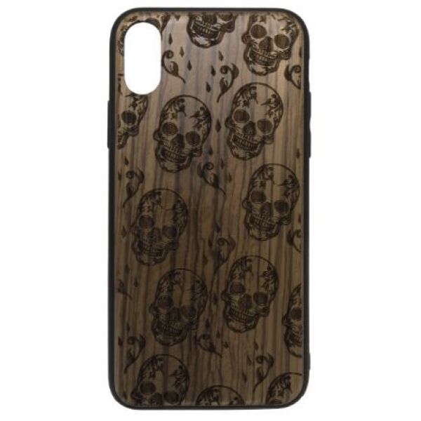

Чехлы для мобильных телефонов CASE, Накладка CASE Wood для Apple iPhone X (зебрано, черепа)