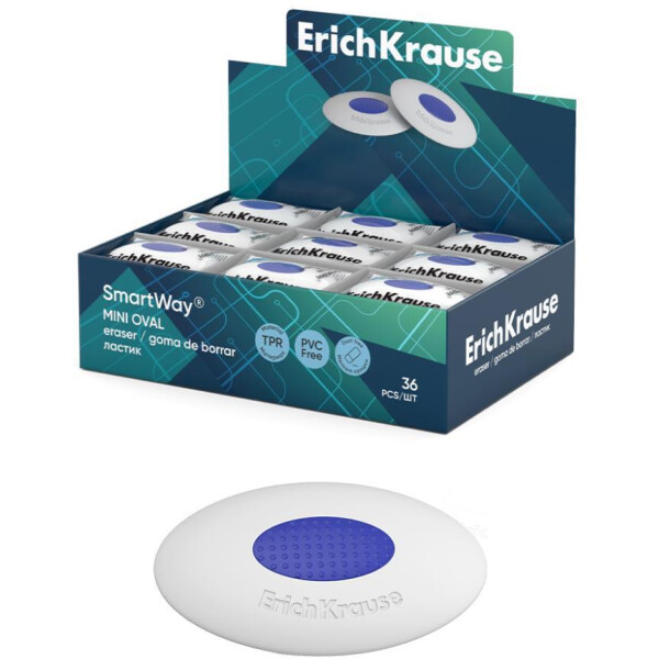 Ластик с пластиковым держателем Erich Krause SmartWay Mini Oval 45533