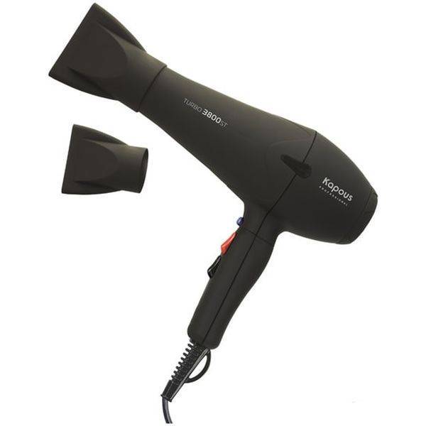

Фены Kapous Professional, Профессиональный фен для укладки волос Turbo 3800ST Kapous, черный 1613