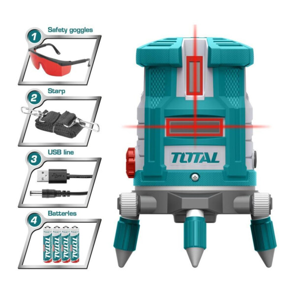 Уровень лазерный самовыравнивающийся TOTAL TLL306505 Уровень лазерный самовыравнивающийся TOTAL TLL306505