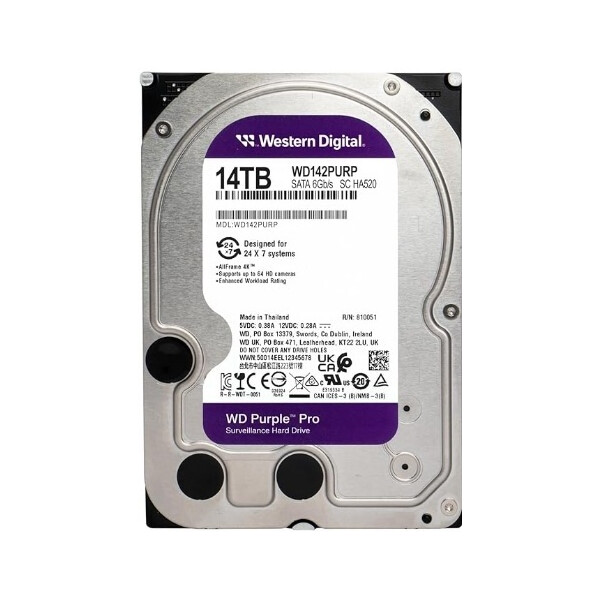 Жесткий диск WD Purple Pro Surveillance 14TB WD142PURP Жесткий диск WD Purple Pro Surveillance 14TB WD142PURP