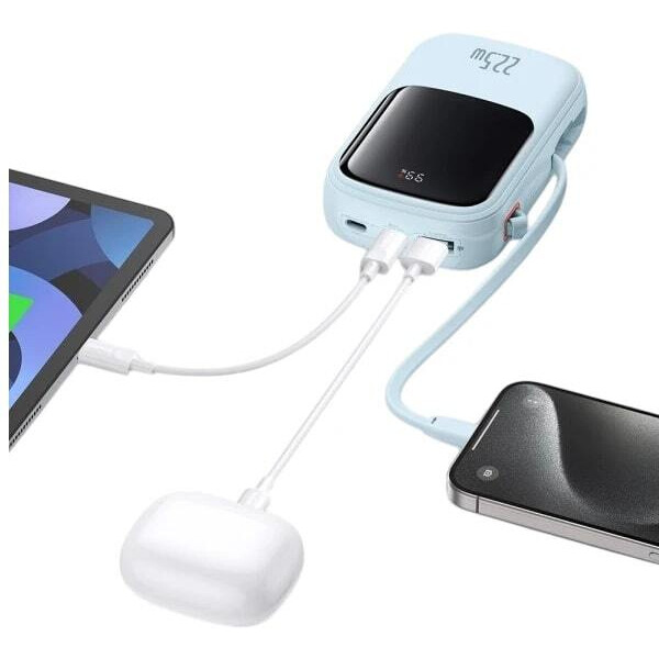 Внешний аккумулятор Baseus Qpow Pro+ Digital Display Fast Charge 22.5W 10000mAh PPQDP10 (голубой) Внешний аккумулятор Baseus Qpow Pro+ Digital Display Fast Charge 22.5W 10000mAh PPQDP10 (голубой)
