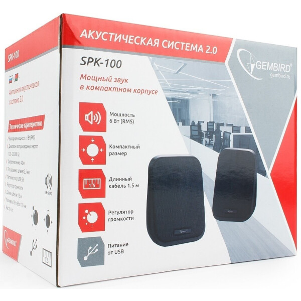 Акустика Gembird SPK-100 (черный) Акустика Gembird SPK-100 (черный)