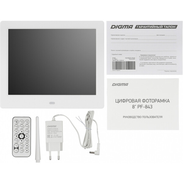Цифровая фоторамка Digma PF-843 (белый)