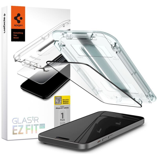 Защитное стекло Spigen Glass TR EZ Fit FC для iPhone 15 AGL06908