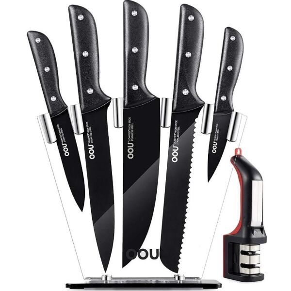 

Ножи, ножницы, ножеточки OOU, Набор ножей кухонных OOU Black Chef UC4065 (7 предметов)