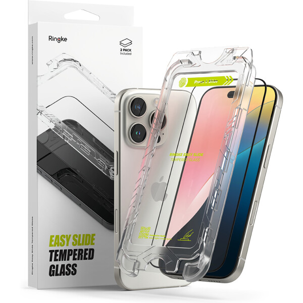 Защитное стекло RINGKE EASY SLIDE для IPHONE 16 PRO MAX BLACK (2шт)