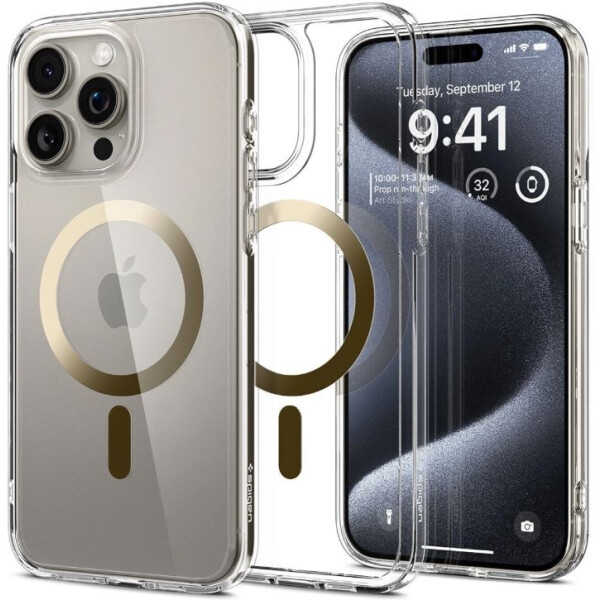 Чехол для телефона Spigen Ultra Hybrid (MagFit) для iPhone 15 Pro ACS06718 (золотой)