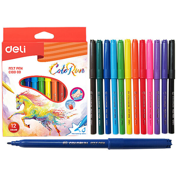 Фломастеры DELI ColoRun 10000C 12 цв Фломастеры DELI ColoRun 10000C 12 цв