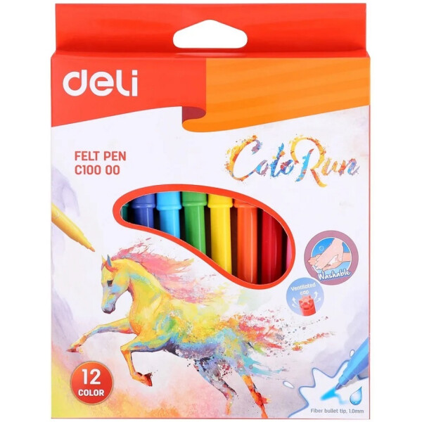 Фломастеры DELI ColoRun 10000C 12 цв Фломастеры DELI ColoRun 10000C 12 цв