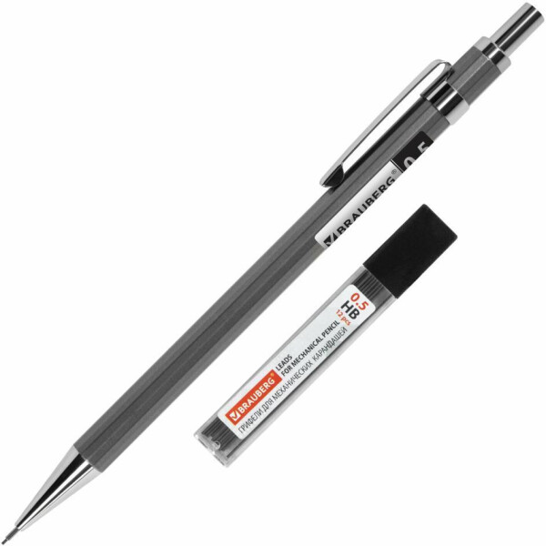 Карандаш 0,5 мм + грифели HB 12 штук BRAUBERG CHROME 181969 Карандаш 0,5 мм + грифели HB 12 штук BRAUBERG CHROME 181969