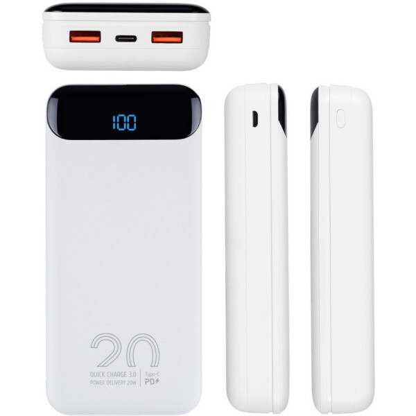 Внешний аккумулятор с дисплеем RIVACASE VA2580 (20000 mAh) белый Внешний аккумулятор с дисплеем RIVACASE VA2580 (20000 mAh) белый