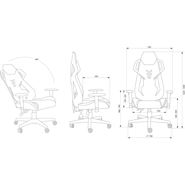 Кресло CACTUS CS-CHR-090BLW (черный/белый) Кресло CACTUS CS-CHR-090BLW (черный/белый)