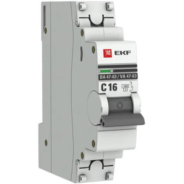 Выключатель автоматический EKF PROxima ВА 47-63 1P 16А (C) 4,5kA
