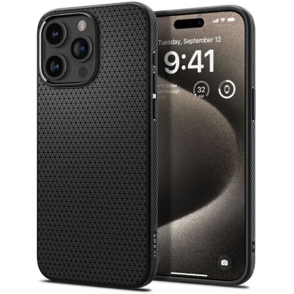 Чехол для телефона Spigen Liquid Air для iPhone 15 Pro Max ACS06562 (черный)