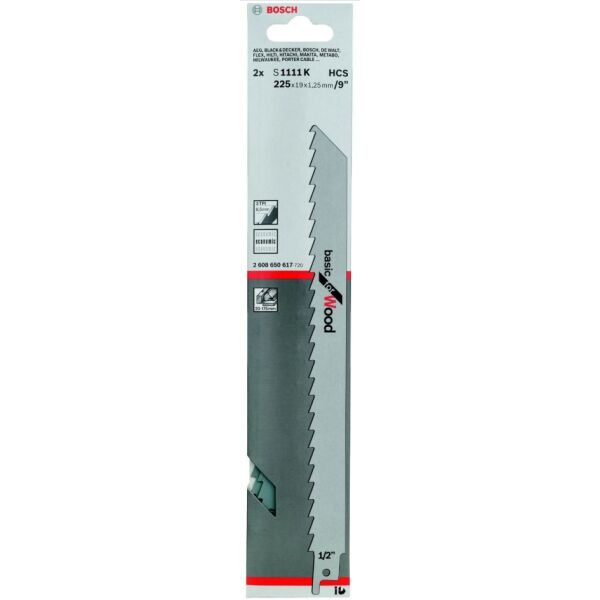 

Оснастка для инструмента Bosch, Пильное полотно Bosch S1111K 2608650617 (2 шт)
