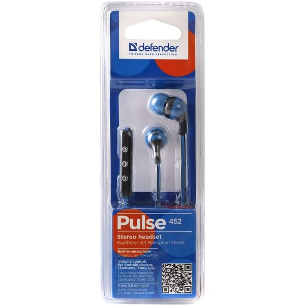 Наушники Defender Pulse 452 (синий) Наушники Defender Pulse 452 (синий)