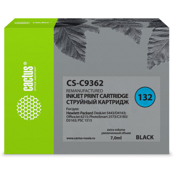 Картридж струйный Cactus CS-C9362 №132 (черный)