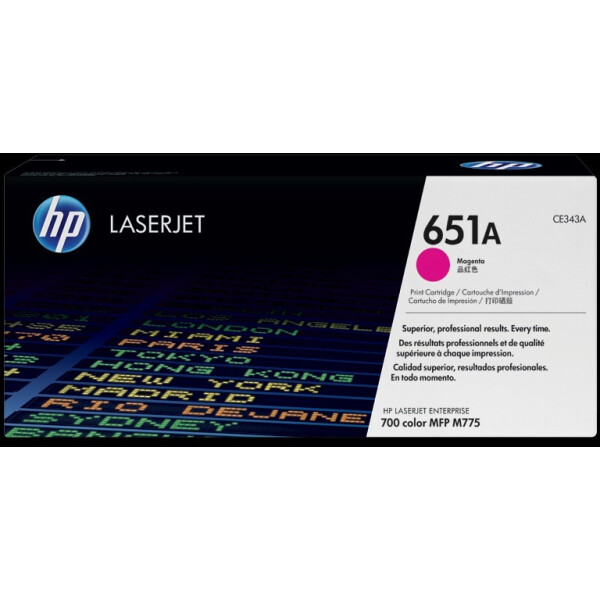 Картридж лазерный HP 651A CE343A пурпурный (16000стр.) для HP LJ 700/775