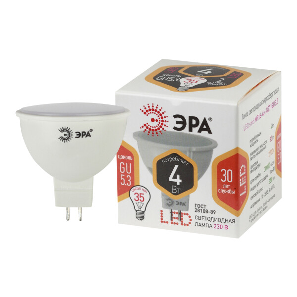 Лампочка ЭРА STD LED MR16-4W-827-GU5.3 Лампочка ЭРА STD LED MR16-4W-827-GU5.3